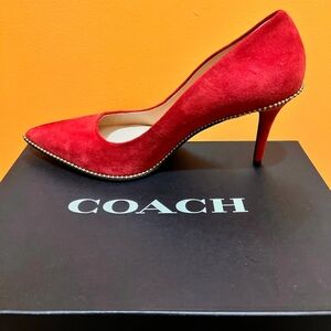 NWOT COACH Waverly Red Suede Pumps
